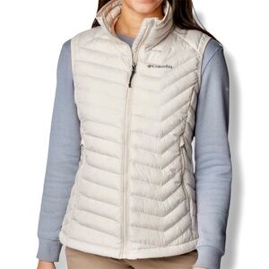 Columbia Powder Lite Women's Dark Stone' Omni-Heat Quilted Puffer Vest size S